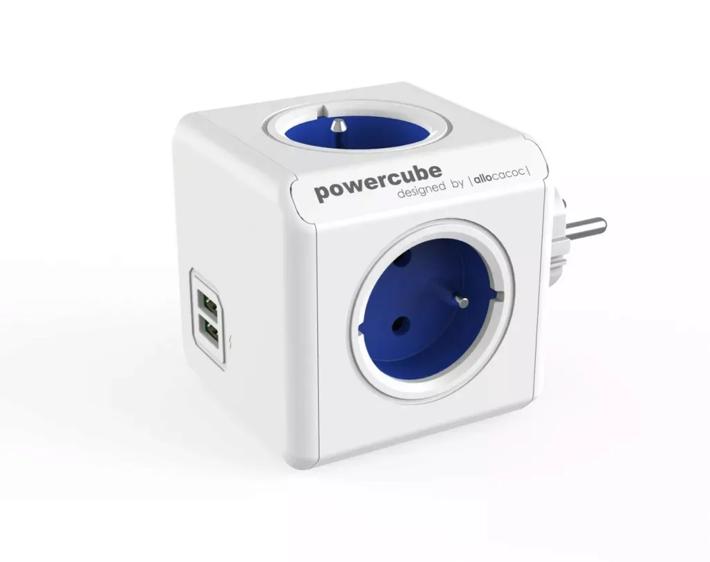 rozgaleznik-4-gniazdka-2x-usb-allocacoc-powercube-usb-niebieski