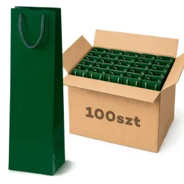 100-szt-torby-papierowe-na-wino-alkohol-11x9x40-cm-zielone-laminowane
