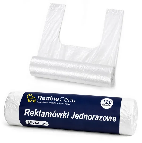 Reklamówki Foliówki Zrywki Foliowe Jednorazowe 44x35cm Rolka 120szt Mocne