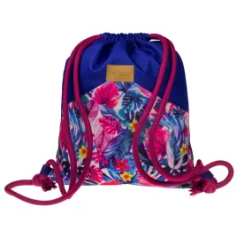premium-plecak-poliestrowy-33x38-cm-granatowy-220g-tropikalne-kwiaty-gruby