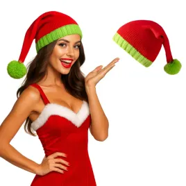 czapka-zimowa-z-pomponem-beanie-czerwona-modna-swiateczna-ocieplana-na-zime