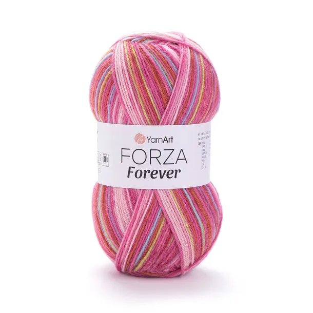 100g wełna włóczka skarpetkowa YarnArt Forza Forever różowa + 2706