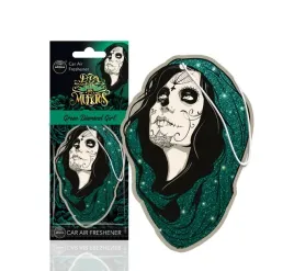 odswiezacz-samochodowy-zawieszka-muertos-green-diamond-girl-10x72cm