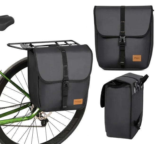 TORBA ROWEROWA 20L – WODOODPORNA SAKWA na BAGAŻNIK z KLAMRĄ PAKKO (ZR110)