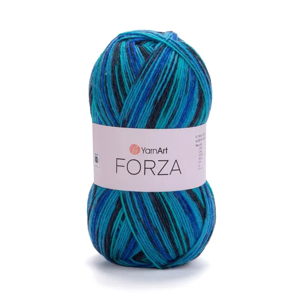 100g wełna włóczka skarpetkowa YarnArt Forza niebieska 2507