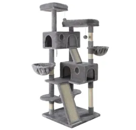 drapak-legowisko-wielopoziomowe-dla-kota-domek-hamak-xxl-szary