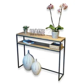 konsolka-konsola-toaletka-100x25x80-loft-dab-craft-zloty-profil-15x15