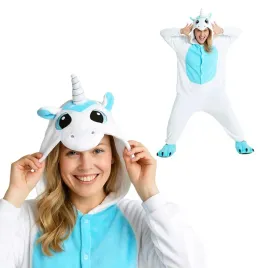 pizama-onesie-kigurumi-kostium-przebranie-bialy-jednorozec-s-145-155cm