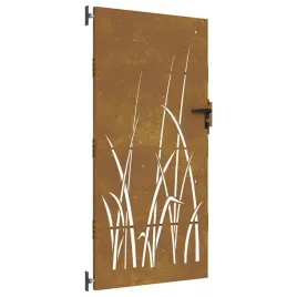 furtka-ogrodowa-85x175-cm-stal-kortenowska-motyw-trawy