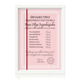 swiadectwo-szkolne-w-ramie-prezent-dla-nauczyciela