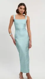 niebieska-metaliczna-sukienka-bandazowa-maxi-karen-millen-l