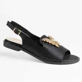 sandaly-damskie-plaskie-czarne-38