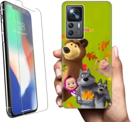 etui-na-xiaomi-12t-telefon-wzory-masza-i-niedzwiedz-szklo