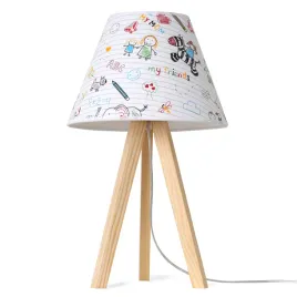 lampka-nocna-dziecieca-trojnog-drewniany-z-abazurem-stozek-do-sypialni