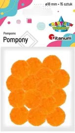 pompony-pomaranczowe-18mm-15szt-titanum