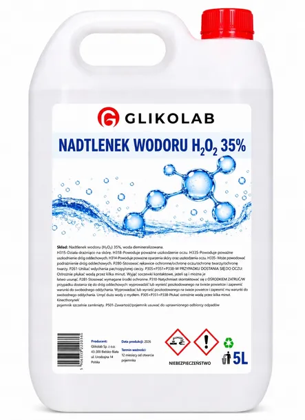 nadtlenek wodoru 35% woda utleniona 5l perhydrol Tylko Dla Firm