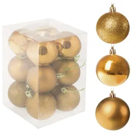 bombka-choinkowa-springos-zolta-dekorowana-plastikowa-6-cm-12-szt