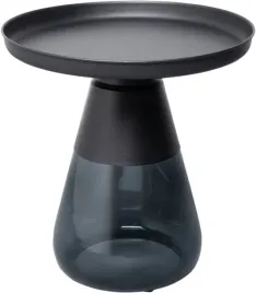 stolik-pomocniczy-okragly-blat-stal-czarna-i-szklo-przydymione-50-52-cm