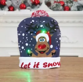 zimowa-czapka-swiateczna-led-swiecaca-kolorowa-led-renifer-granatowa