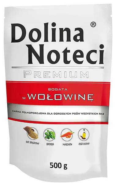 Dolina Noteci Saszetka Premium Adult Wołowina Mokra Karma Dla Psa 500g