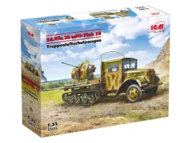 transporter-sd-kfz-3b-with-flak-38-truppenluftschutzwagen-model-35455-icm