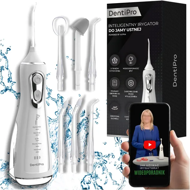 Irygator do zębów ALPHA DentiPro SWF-01 biały