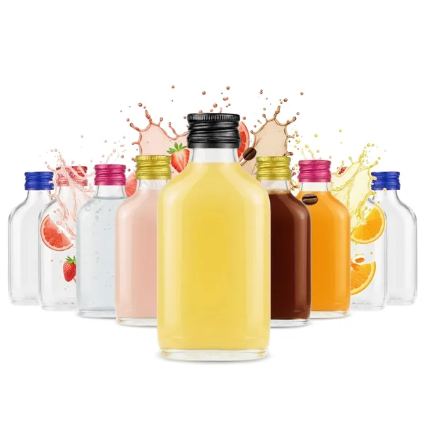 100x Butelka Piersiówka 100ml Szklana Na Nalewki Alkohol FI28 Na Prezent