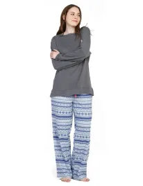 lapasa-zestaw-pizamy-damskiej-heather-grey-blue-snow-fair-isle-rozmiar-l