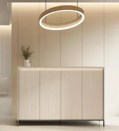 komoda-trend-tg-04-szerokosc-152-cm-bez-piaskowy-czarny-ryfle-oswietlenie
