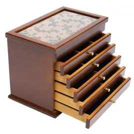 drewniane-pudelko-na-bizuterie-vintage-5-szuflad-organizer-szkatulka