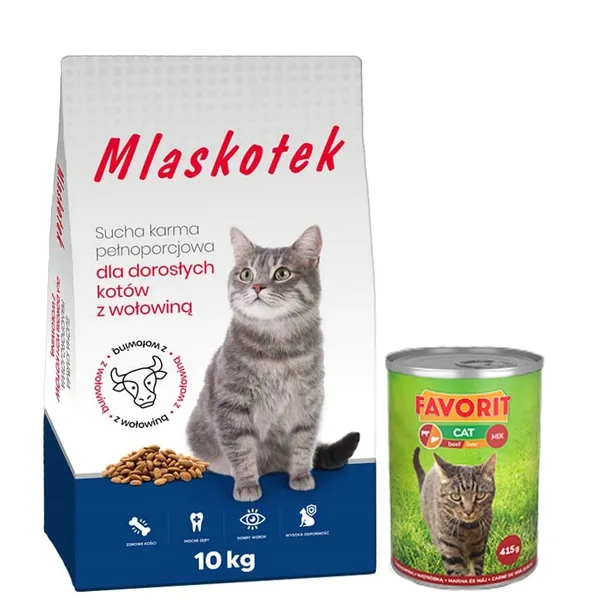 Mlaskotek Sucha karma dla kota WOŁOWINA 10 kg