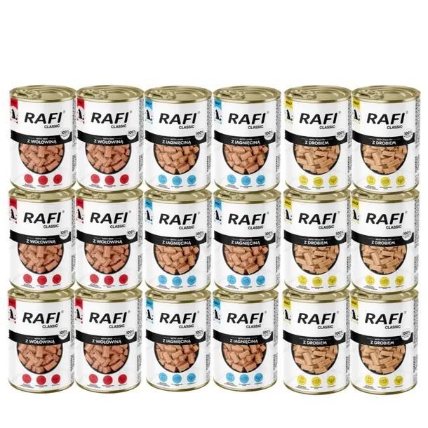 RAFI CLASSIC Mokra karma dla psa Mix smaków 18x1240g