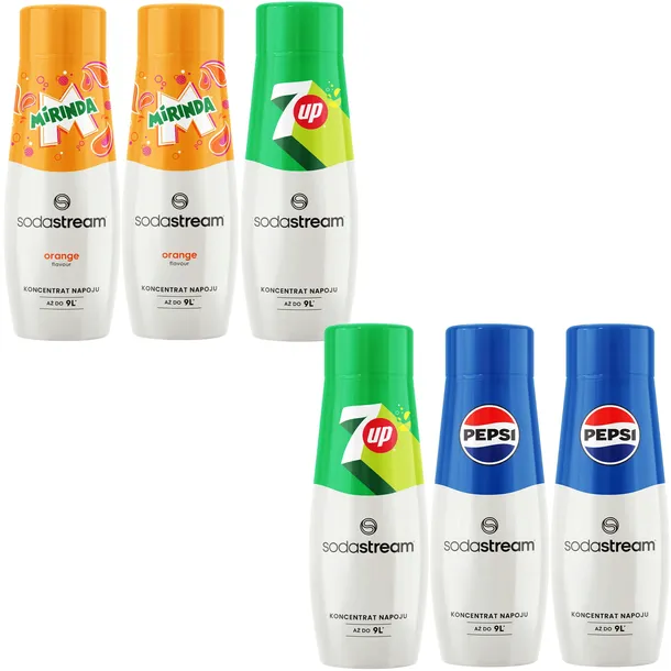 SODASTREAM Syrop zestaw 2xPEPSI 2xMIRINDA 2x7UP)