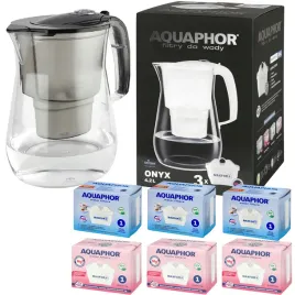 dzbanek-filtrujacy-aquaphor-onyx-42-czarny-z-filtrami-3-zwykle-3-magnezowe