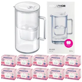 dzbanek-filtrujacy-szklany-aquaphor-glass-bialy-10-filtrow-maxfor-mg