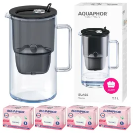 dzbanek-filtrujacy-szklany-aquaphor-glass-czarny-4-filtry-maxfor-mg