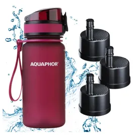 butelka-filtrujaca-filtr-bidon-aquaphor-city-350-ml-bordowy-zestaw-3-wklady