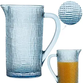 szklany-dzbanek-do-serwowania-napojow-1100-ml-niebieski-na-wode-lemoniade