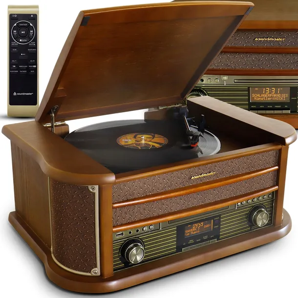 GRAMOFON SOUNDMASTER NR565DAB DAB FM CD USB BLUETOOTH VINTAGE RETRO