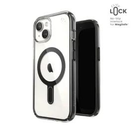 speck-presidio-perfect-clear-clicklock-and-magsafe-etui-iphone-16e-iphone-15-iphone-14-iphone-13-clear-frosted-black-slate-grey