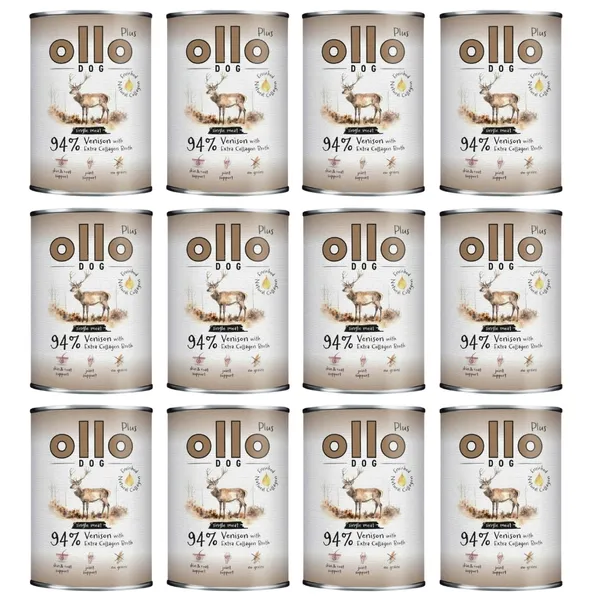 Ollo Dog Plus Kolagen jeleń mokra karma dla psa na stawy 12 x 400 g