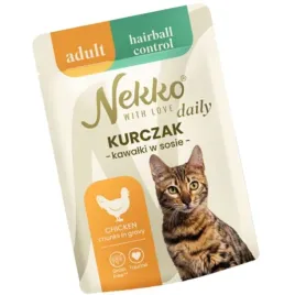 nekko-daily-dla-kota-adult-hairball-control-kurczak-kawalki-w-sosie-85g