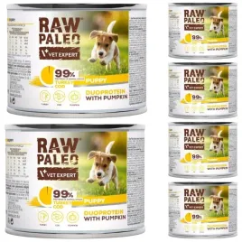raw-paleo-puppy-duoprotein-6-x-200g-mokra-karma-dla-szczeniat-indyk-dorsz