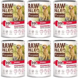raw-paleo-puppy-duoprotein-6-x-400g-mokra-karma-dla-szczeniat-wolowina