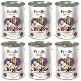 family-first-mokra-karma-dla-psa-krolik-z-gruszkami-6-x-400g