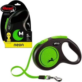 smycz-flexi-new-neon-m-tasma-5m-do-25kg-zielona