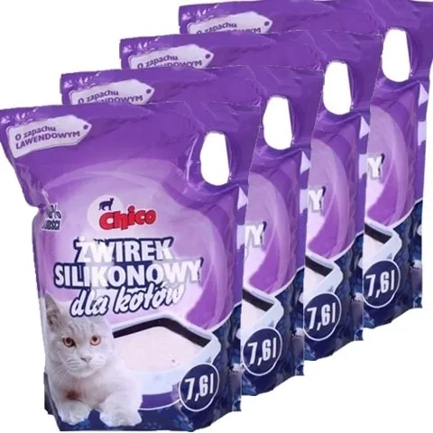 Chico Żwirek Silikonowy Lawendowy 4 x 7,6l