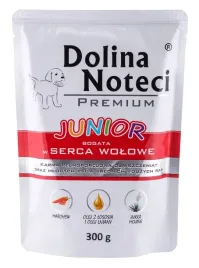 dolina-noteci-premium-junior-mokra-karma-dla-szczeniat-serca-wolowe-300g