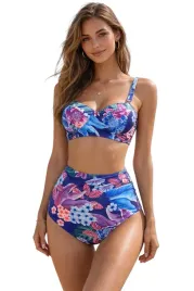 stroj-kapielowy-damski-bikini-wysoki-stan-kwiaty-push-up-modelujacy