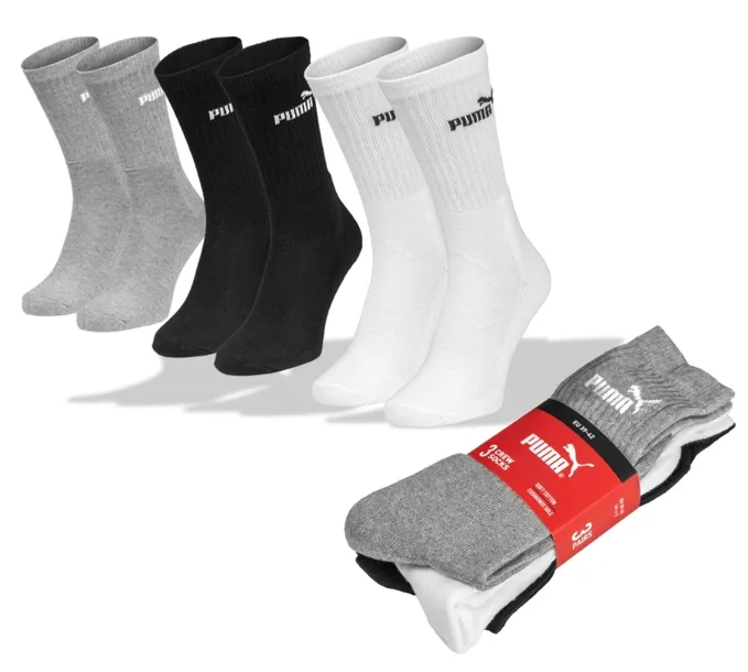 PUMA Skarpety długie 3PAK r. 39/42 multi